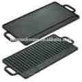 hot sale cast iron BBQ grill pre-seasoned rectangular double reversible griddle